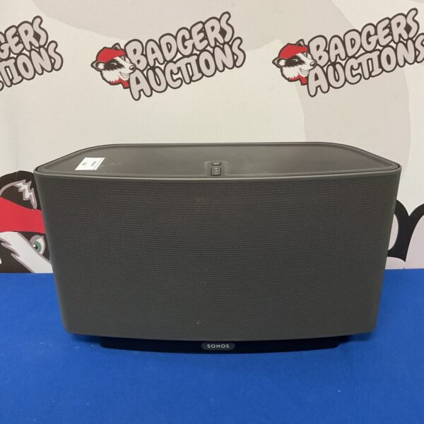 Front view of a black Sonos Play 5 wireless speaker.
