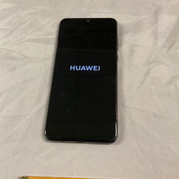 Huawei P30 Lite mobile phone front view with screen on.