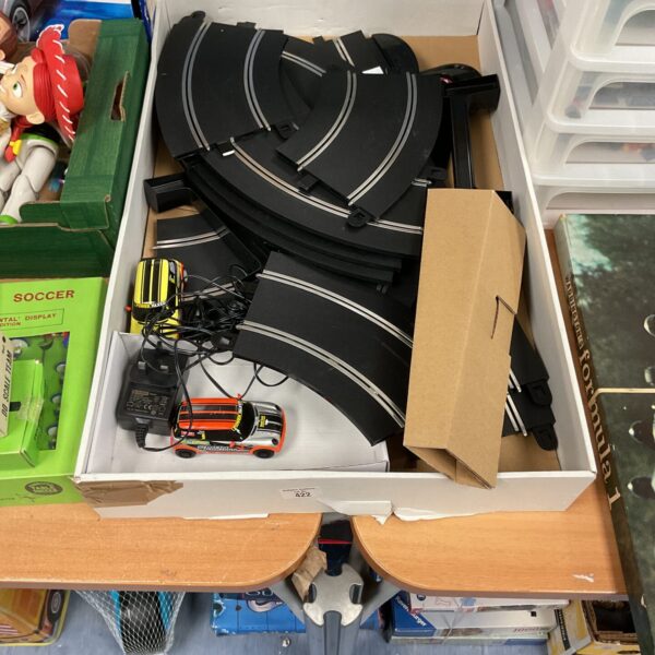 Scalextric mini challenge race set with track and cars.