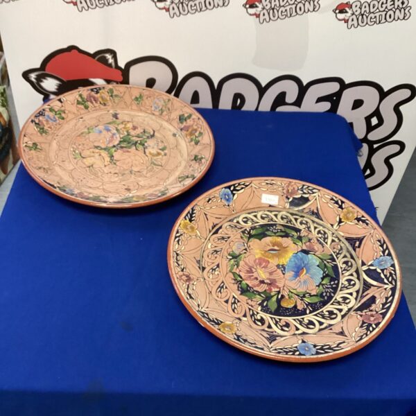 Vibrant floral design on a large hand painted platter.