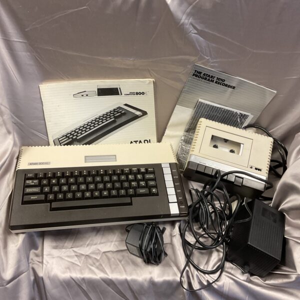 Vintage Atari 800XL computer with cassette interface for retro gaming.