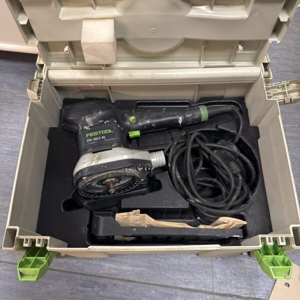 Festool ETS 150/3 EQ orbital sander in a storage case.