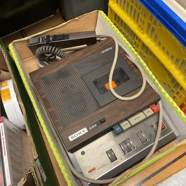 Vintage Sony BM-46 dictaphone recorder with microphone.