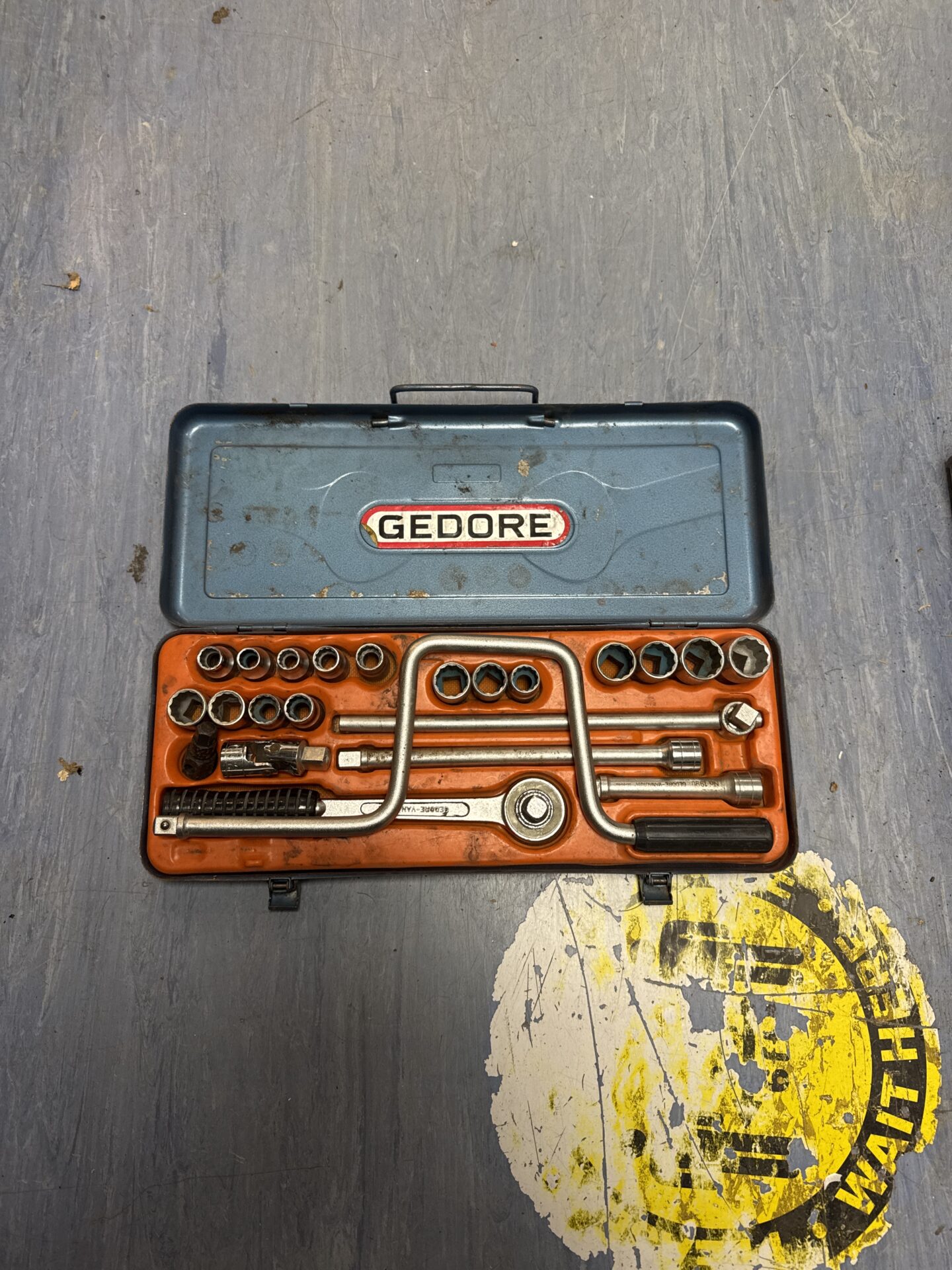 1014 Vintage gedore 1/2” ratchet & socket set