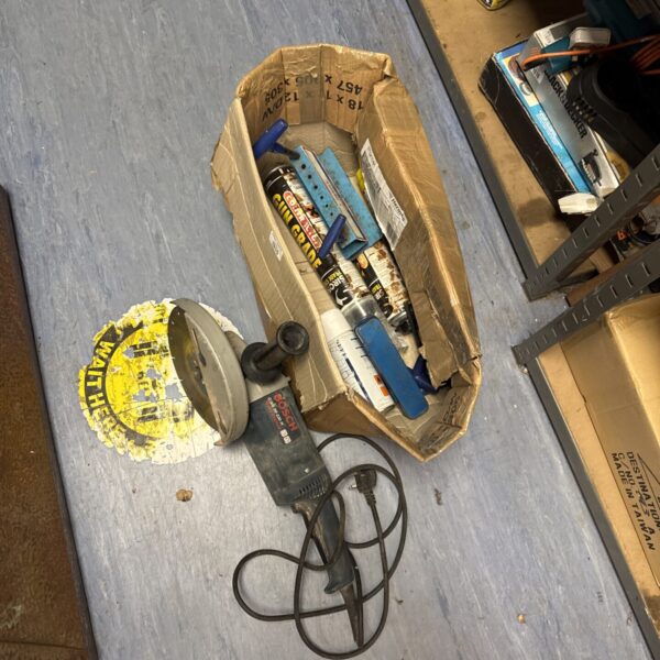 Bosch GWS 2-230 H disc cutter in a shed clearance lot.