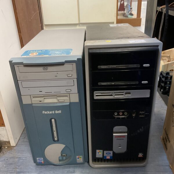 Vintage Packard Bell and Compaq tower PCs lot for collectors.