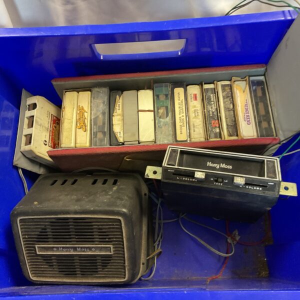 Vintage Harry Moss 8 track player and speakers system.