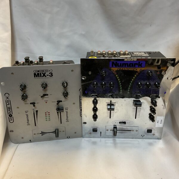 Two dj mixers inc numark dm1001ex