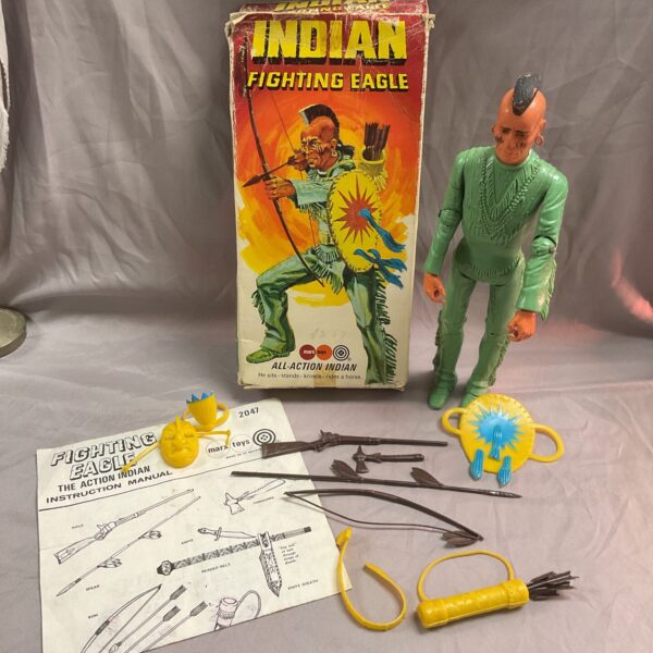 marx toys indian fighting eagle all action Indian boxed & complete