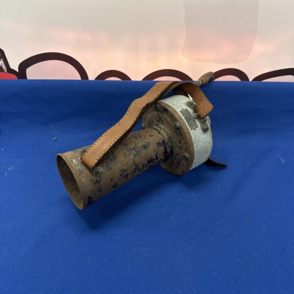 Vintage brass claxon horn with lever mechanism.