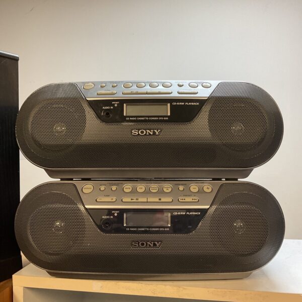 Pair of vintage Sony CFD-S05 CD radios for sale.