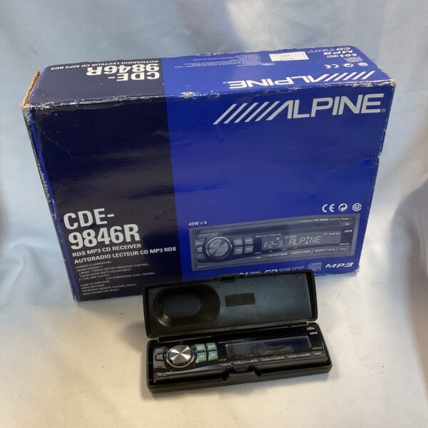 Alpine CDE-9846R car stereo single DIN radio for sale.