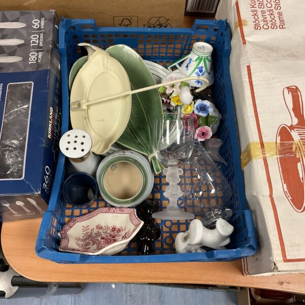 Mixed lot of vintage china and glassware with Disney and Masons pieces.