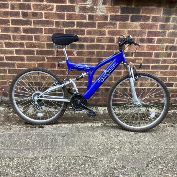 Blue Trogan Warrior mountain bike from the 1990s.