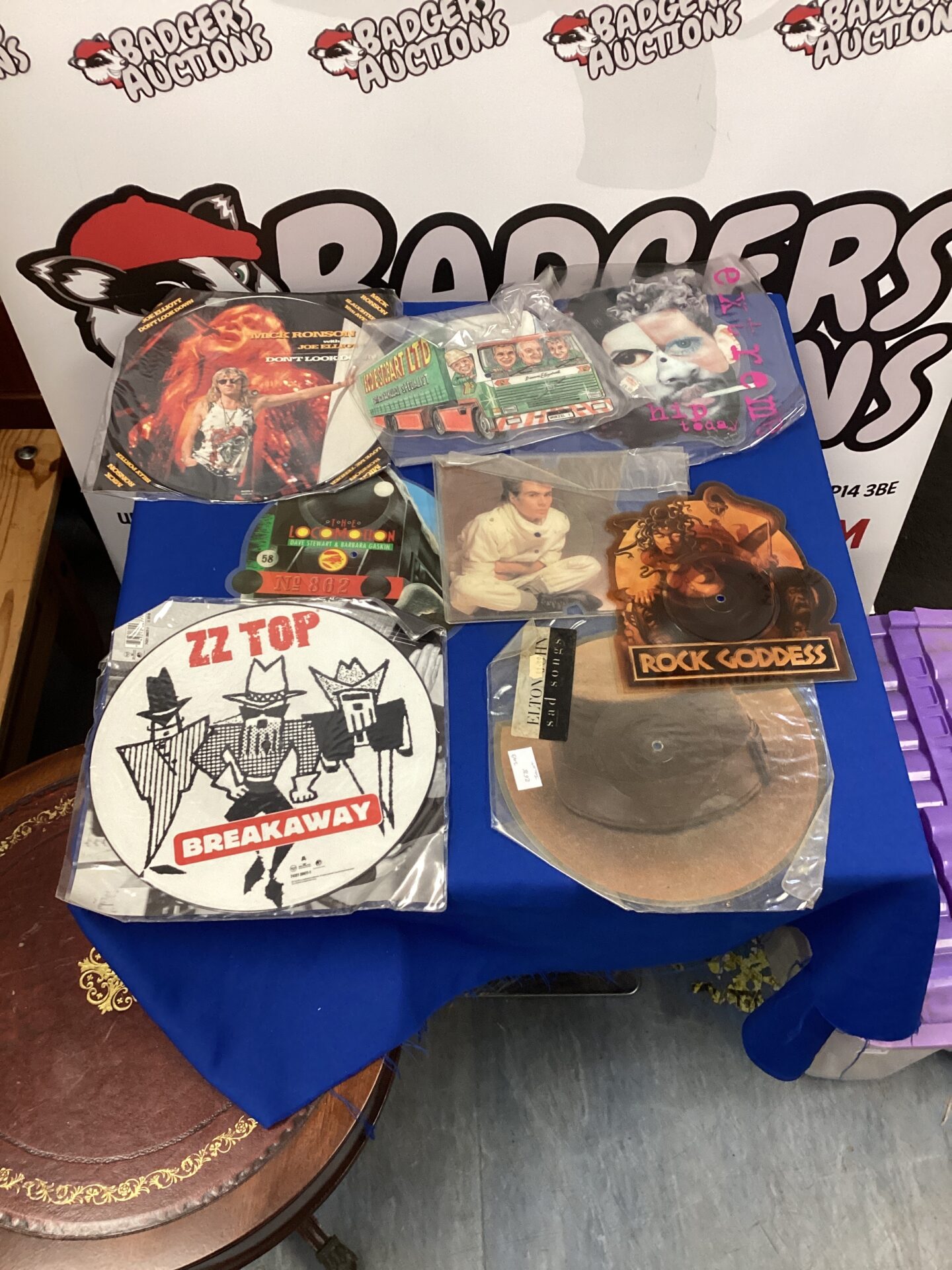616 Selection of eight picture disc vinyl inc ZZ Top & the wurzels