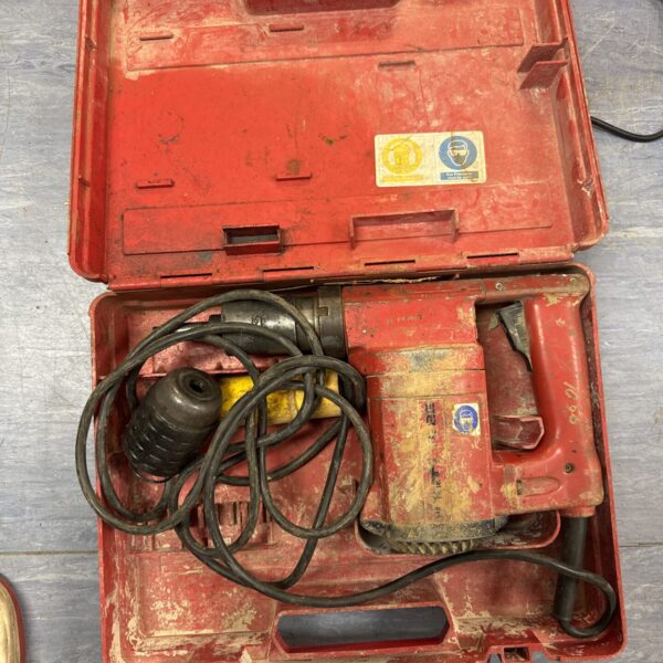 Vintage Hilti 110v SDS drill in its carrying case.