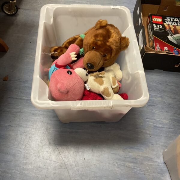 Soft toy bundle featuring vintage teddy bears and plush animals.