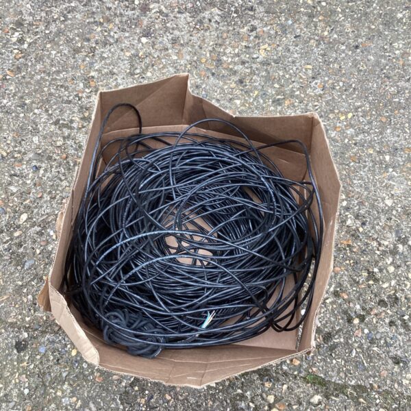 Bundle of satellite cable for television and signal transmission.