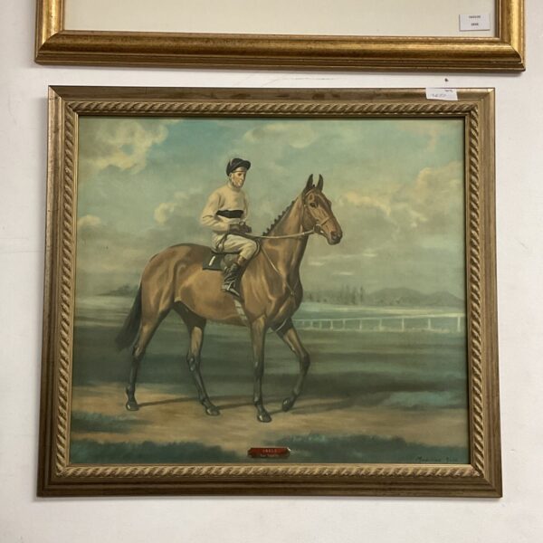 Vintage Madeline Selfe print of Arkle and jockey Pat Taaffe.