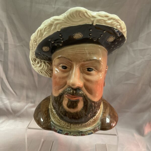 Front view of a vintage Beswick Henry VIII character jug.