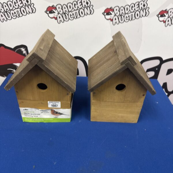 Lot of two Wilko bird boxes for garden wildlife.