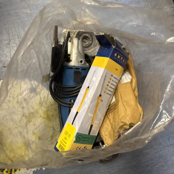 Angle grinder and soldering iron lot for DIY projects.