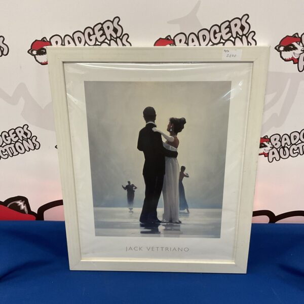 Framed Jack Vettriano print of dancers, contemporary wall art.