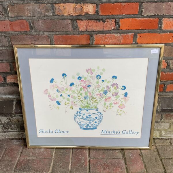 Vintage Sheila Oliner floral still life print from Minskys Gallery.