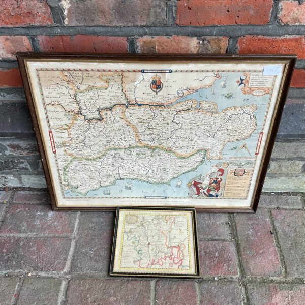 Antique reproduction map of Kent, Sussex, Surrey and Middlesex.