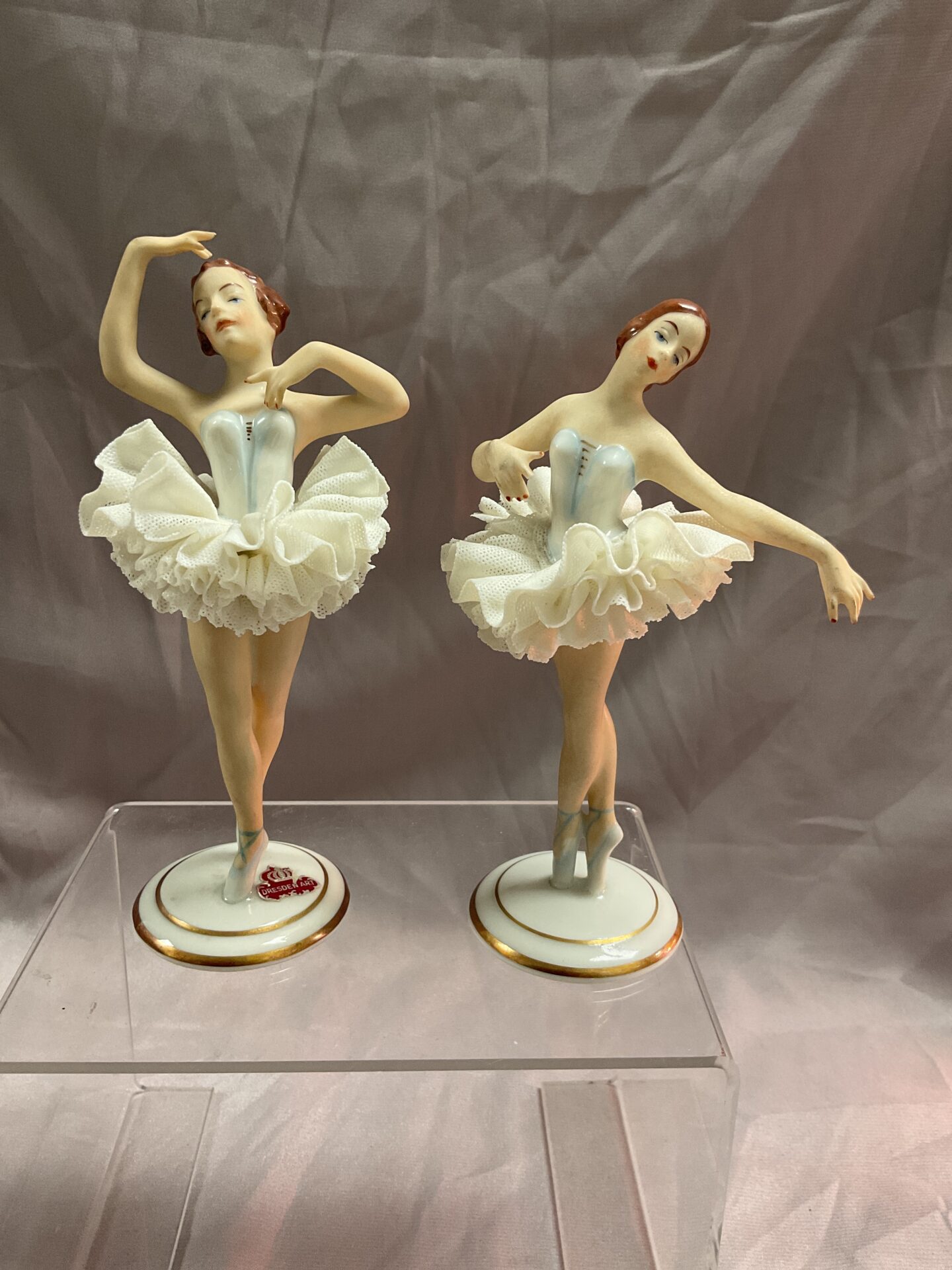988 Two Dresden porcelain ballerina Figures