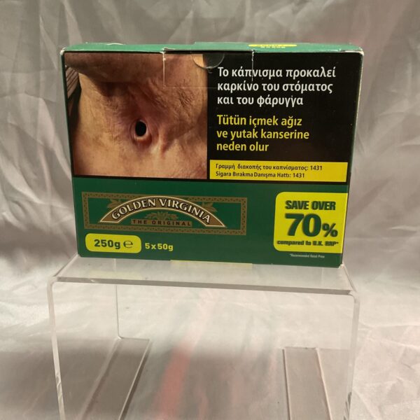 Five pouches of Golden Virginia hand rolling tobacco.