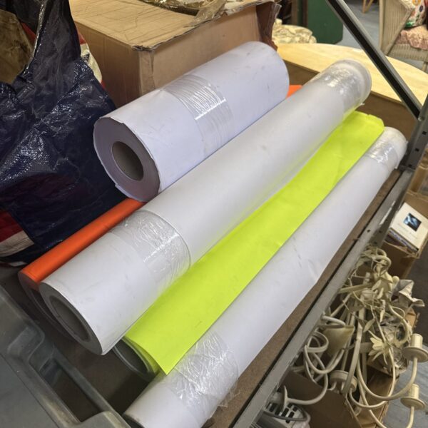 Lot of five large paper rolls for crafting and drawing.