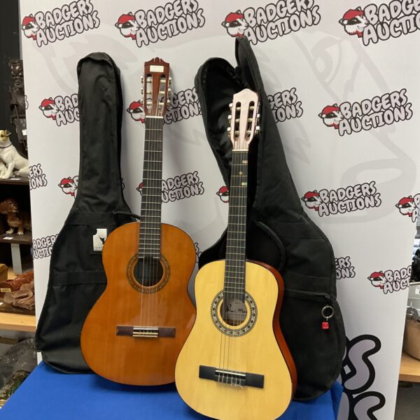 Acoustic guitars lot featuring Yamaha CS-40 and Blue Moon.