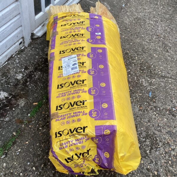 Roll of Isover cavity wall insulation for thermal performance.
