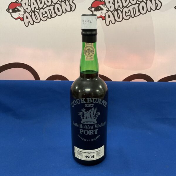 Bottle of Cockburns 1984 Late Bottled Port wine.