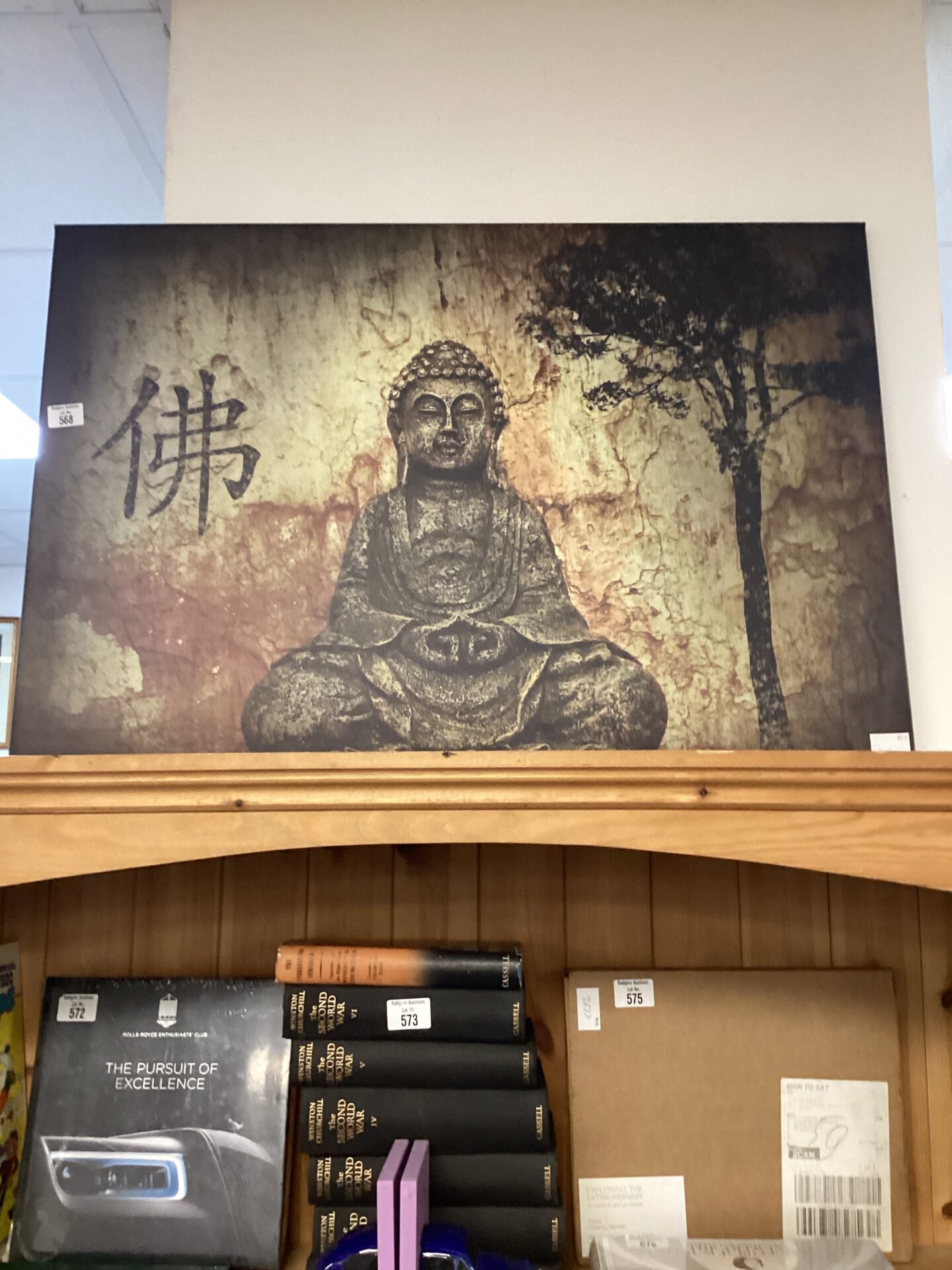 568 Large canvas print of Buddhist statue