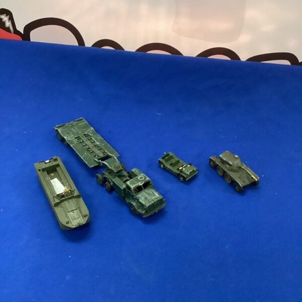 Vintage Dinky army truck, a classic diecast military vehicle.