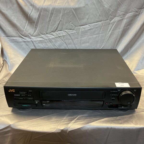 Front view of a vintage JVC HR-J610 VCR player.
