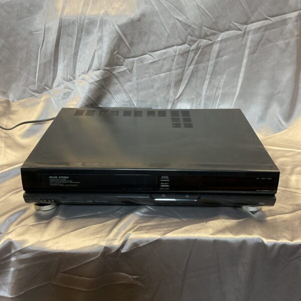 Black Akai VS-485EK VHS recorder, vintage video player.