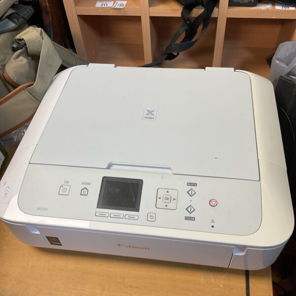 Side view of Canon MG5751 all-in-one inkjet printer.