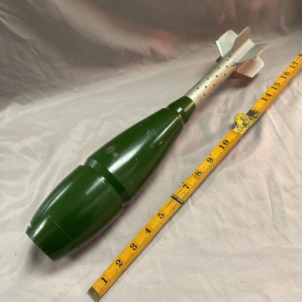 British 81mm mortar round from 1975, inert training ordnance.