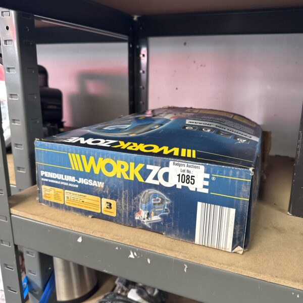 Workzone 850w pendulum jigsaw in its original packaging.