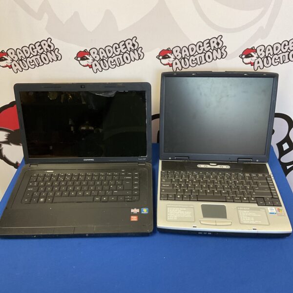 Used Compaq and Advent laptops in a bundle for collectors.