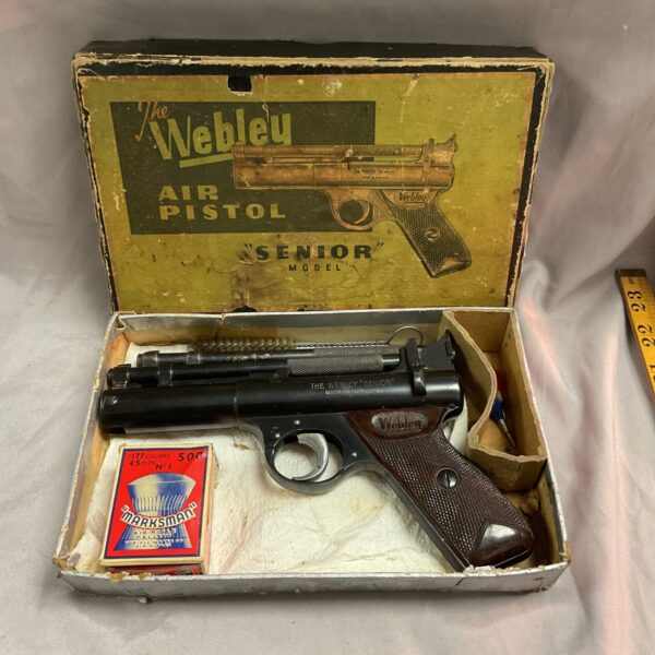 Vintage Webley Senior air pistol in original box.