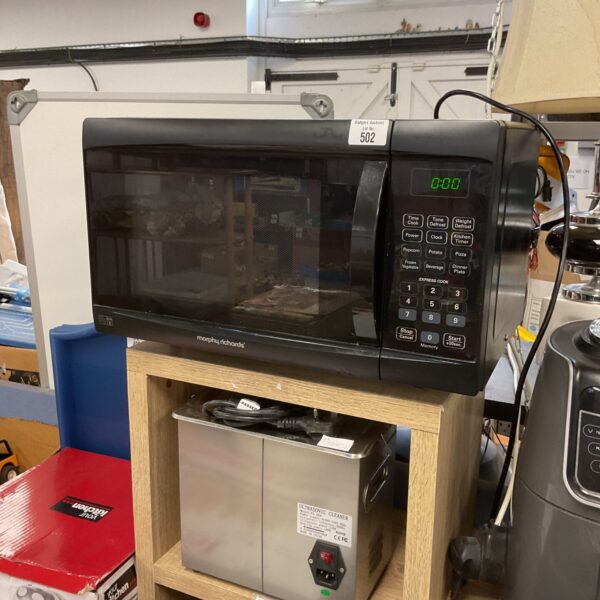 Front view of a used Morphy Richards solo microwave oven.