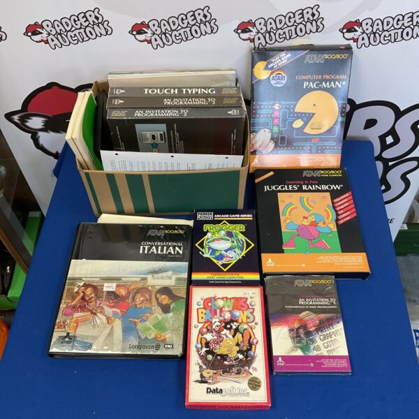 Vintage Atari 800XL games lot for retro gaming collectors.