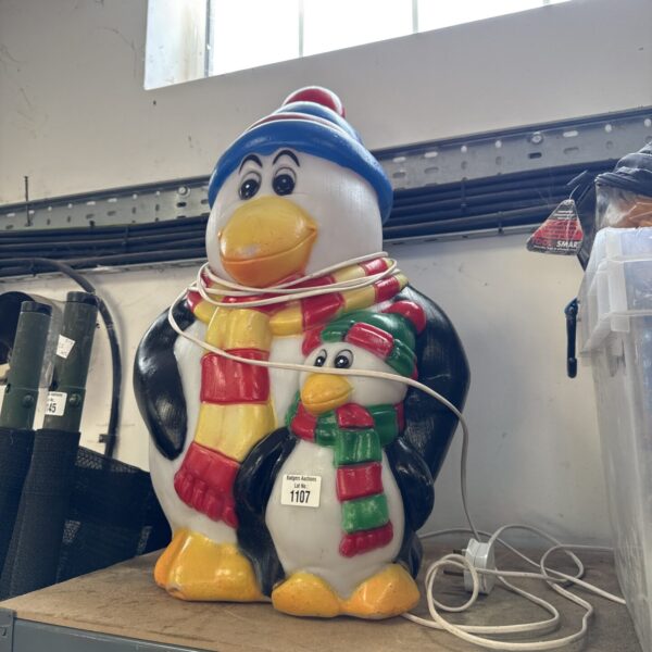 Large vintage blow mold penguin Christmas decoration.
