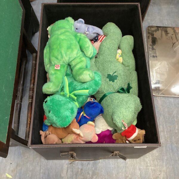 Vintage TY Beanie Babies lot in a storage box.
