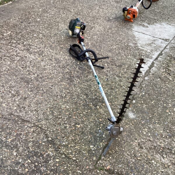 Used Hayter hedge trimmer for garden maintenance and landscaping.