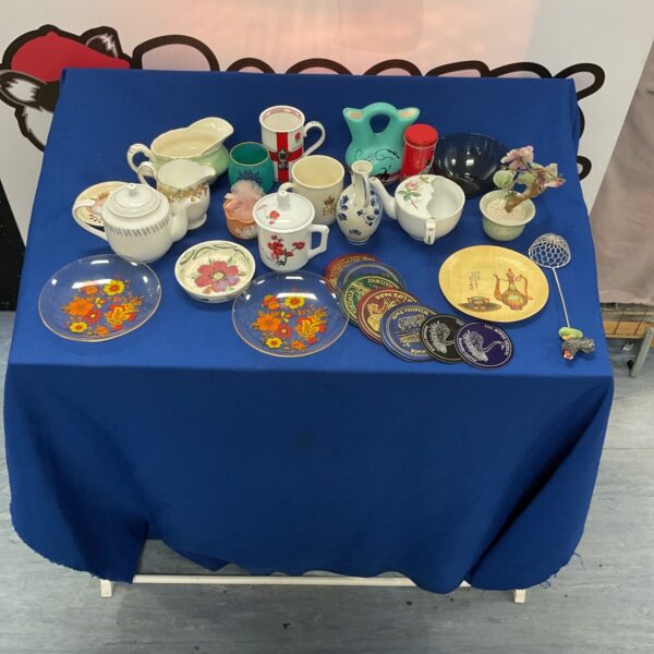 Mixed lot of vintage bone china and collectible coasters.